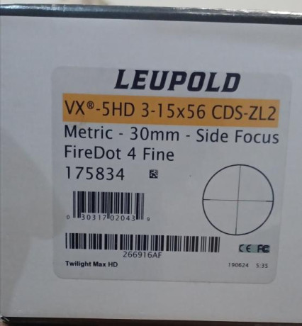 Vendo Leupold VX5 3-15x56 con retícula iluminada, torreta de ajuste de caída del proyectil y muy poco 11