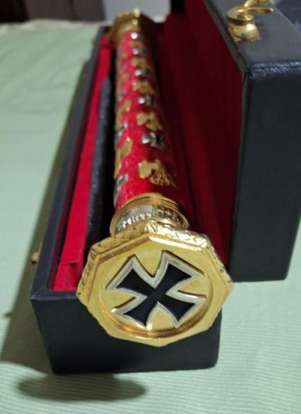 Bastón de mariscal de campo para Erwin Rommel, replica fabricada con un tubo de aluminio de 500x35 mm, 01