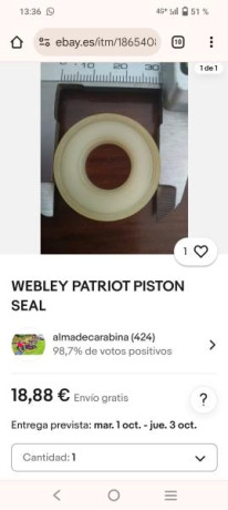 Vendo carabina Webley Patriot .25 por falta de uso. Es el modelo original inglés en potencia española. 10