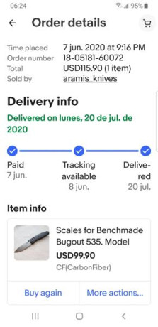 A la venta esta benchmade con cachas en fibra de carbono Customizada por mi. Solo las cachas cuestan 100 90