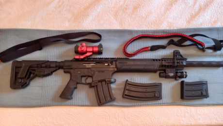 Buenos días,

Vendo esta maravillosa escopeta tactica semiautomática que NO SE HA USADO, está totalmente 01