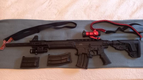 Buenos días,

Vendo esta maravillosa escopeta tactica semiautomática que NO SE HA USADO, está totalmente 00