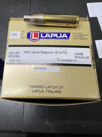 VENDO VAINAS NUEVAS PARA CALIBRE .338 LM. MÍNIMO DE LA COMPRA 300€. ESTÁN EN MADRID. SÓLO ATIENDO PRIVADOS. 00