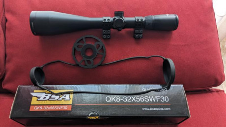 Hola buenas, vendo visor BSA Quarry King 8-32x56 en perfecto estado tanto estético como de funcionamiento. 01