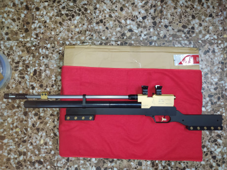 Carabina LOBO XR-100 BR cal. 4,5 con contrapeso de cañón y airstripe . Varmint pesado .Muy precisa. Se 00