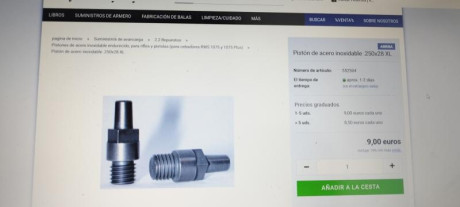 Hola.   Agradecería información sobre el tipo de chimenea para una Sirearms .36.  Está muy erosionada 10