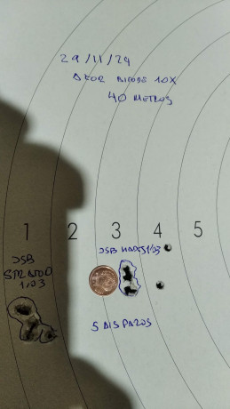 Bueno, para animar el foro un poco, propongo colgar fotos de dianas y arma usada para ello, pudiendo ser 40