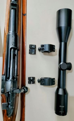 En venta rifle acción Mauser Husq.
Cal. 8x57IS (8 mauser). 
En excelentes condiciones de uso, poco peso 111