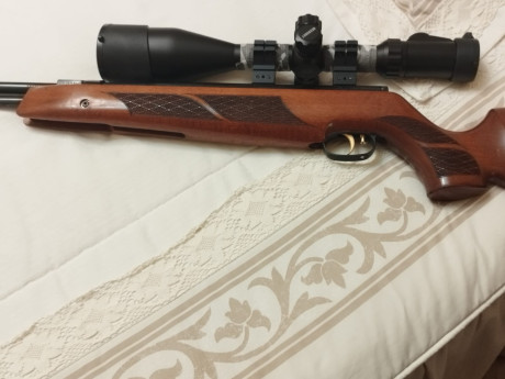 Hola pongo a la venta una hw97 en calibre 5,5,la carabina está totalmente revisada y engrasada,se ha pulido 02