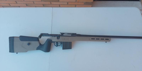 Se vende strasser rs 700 acción rectilínea cañón pesado y roscado en 5/8 montado en MDT y cargador metálico 02