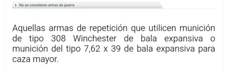 Le he dedicado un tiempo a buscar donde aparecen recogidos aquellos calibres que esta considerados como 101