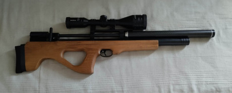 Buenas. Vendo carabina PCP Onix k2 de 5,5mm. 
Habré cargado unas 3 veces la botella, está como nueva. 10