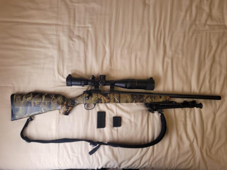 Sako quad syntetic heavy barrel cal 22L.R. Con gatillo al pelo, cañón pesado intercambiable, culata sintética, 02