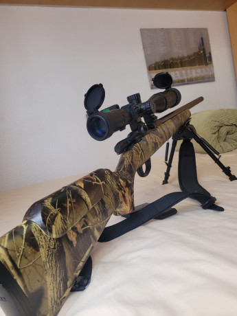 Sako quad syntetic heavy barrel cal 22L.R. Con gatillo al pelo, cañón pesado intercambiable, culata sintética, 01