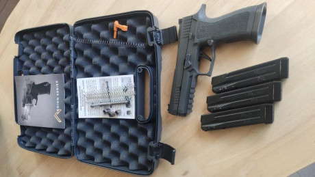 Sig Sauer P320 X Five Legion, usada únicamente en precisión, cañón Bull Barrel 5",incluyo además 01