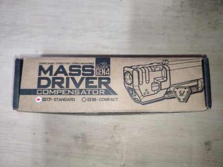 Se vende Compensador Mass Drive para Glock 17 Gen4, montado para probar y de vuelta a la caja.
Se encuentra 00