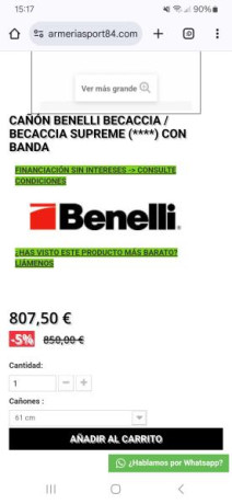 Hola
Poseo una Benelli 828u becaccia y me gustaría saber si sería posible adquirir un segundo juego de 60