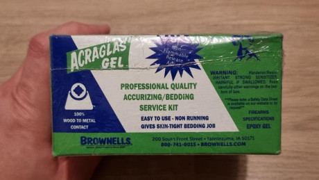 Hola,

Se vende kit para encamado (bedding) de culatas marca Acraglas.

El kit se encuentra con su precinto 00