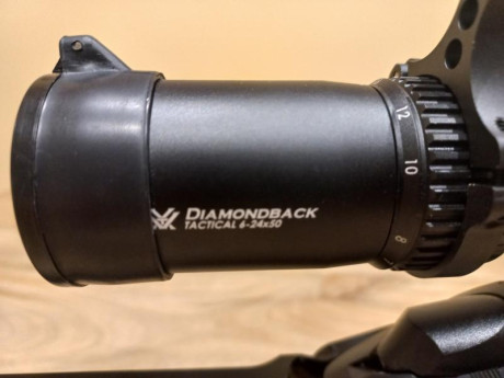400€
Gastos de envio a parte.

Visor Vortex  black diamond tactical 6-24x50.
Primer plano focal.
Tapas 11