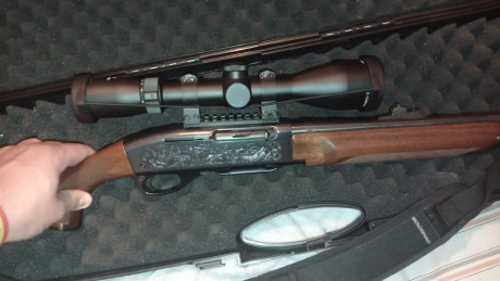 Buenas un amigo me pide que le anuncie este rifle.
Remington cal 30-06 con visor mitten 2-12x50 con anillas 01