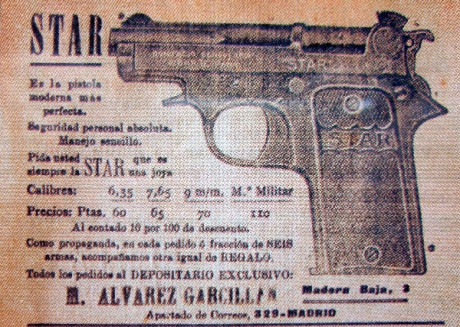 Hola.

Vendo Star 1919 7,65 Sindicalista en estado de tiro inscrita el Libro de Coleccionista.

Precio 80