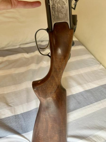 Vendo superpuesta laurona del calibre 12 con polichoques y cañones ventilados. 

La escopeta esta bien 10