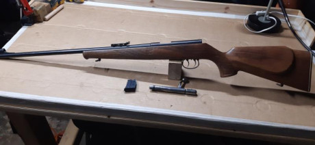 Buenas noches , pongo en venta la carabina Antchütz cal 22lr modelo 1415-1416 , con disparador al pelo, 11