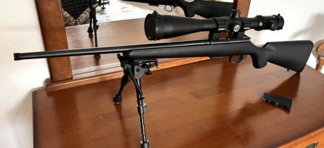 Rifle CZ 455 sintético de cerrojo del calibre 17 HMR, cargador de 5 balas y otro de 10, estado impecable, 00