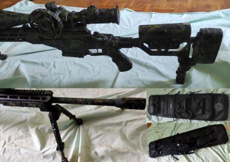  TIKKA T3X TAC 1 cañón 61 cm 
Calibre 308W
-Freno de boca original
-Cargador 10
-Monopie Atlas
-Bipode 02
