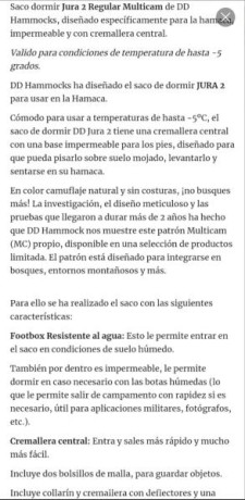 Saco de dormir nuevo, sin utilizar,  procede de un sorteo. Marca DD Hammock Jura 2 MC. Especificaciones 21