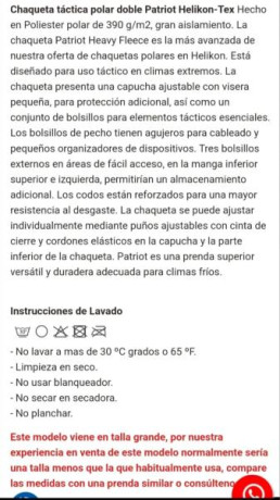 Chaqueta táctica polar doble patriot Helikon Tex de 390gr/m. Perfecta para caza, bushcraft,  supervivencia, 10