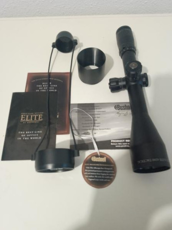 Bushnell Elite Tactical 4200 6-24x50 retícula SFP mildot. Modelo 42-6245T. Torretas de tiro, indicador 01