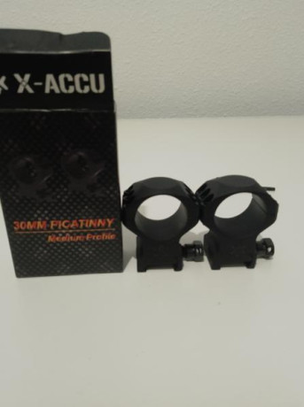 De visor de 34 mm:
 - Anillas Discovery 34 mm picatinny aluminio 6061 medias: 29€

De visor de 30 mm:
 00