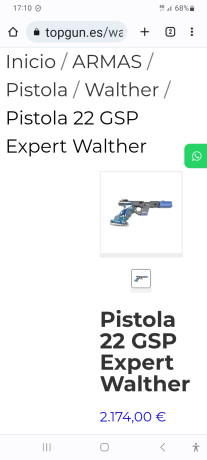  VENDO pistola Walter GSP XPERT calibre 22 guiada en "F" 1.080€ 
Se encuentra en Valladolid, 110