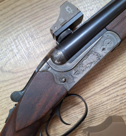 Buenas a todos, Pongo a la venta la siguiente arma:

Rifle express MERKEL calibre 8x57jrs,  lleva bases 21
