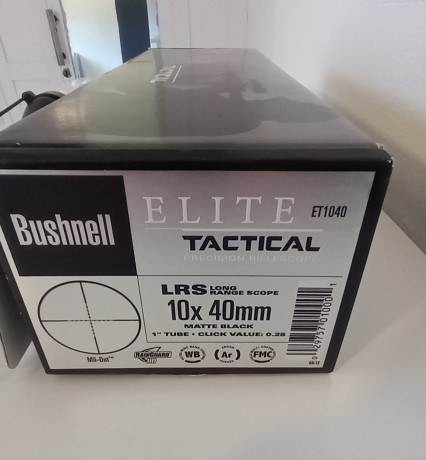 Bushnell elite tactical 10x40 , reticula mildot  impecable , montado en carabina 22 y usado en un par 01