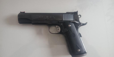 Vendo este arma en perfecto estado, COLT 1911 MK IV, SERIE 80, GOVERNMENT. 9mm PB 
Cañón barrell, miras 02