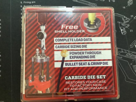 Se vende juego de tres Dies Lee de 9mm Parabellum o Luger usados un par de veces ,se compraron para un 01