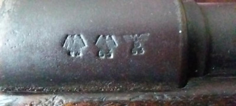 Vendo K98 con pavón original. Todas las piezas están con la misma numeración excepto: el conjunto del 01