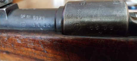 Vendo K98 con pavón original. Todas las piezas están con la misma numeración excepto: el conjunto del 00