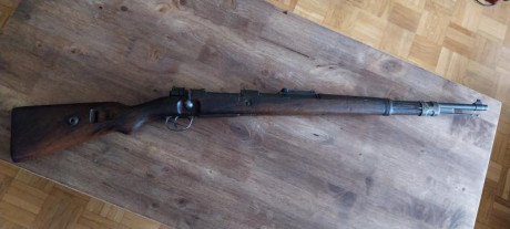 Vendo K98 con pavón original. Todas las piezas están con la misma numeración excepto: el conjunto del 21