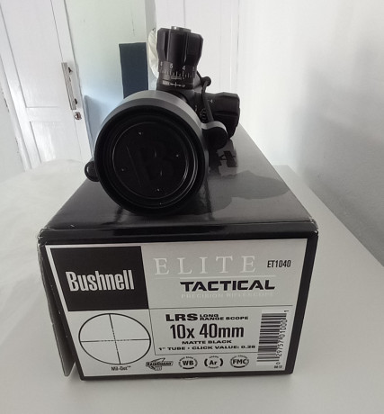 Bushnell elite tactical 10x40 , reticula mildot impecable , montado en carabina 22 y usado en un par de 02