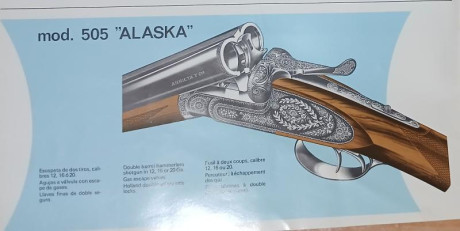 En venta escopeta paralela/plana Arrieta mod 505 "Alaska" Cal 12/70 agujas de válvula con escape 40