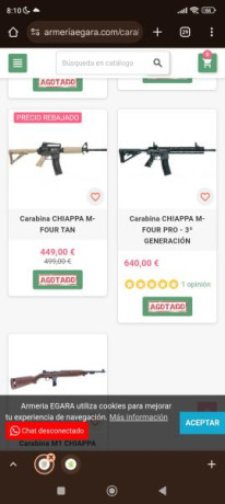 Vendo Carabina táctica Chiappa MFour original, es una chica de barrio, come de todo, desde el .22lr CCI 60