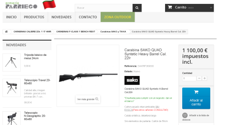 Vendo Sako Quad 22lr para mini fclass con  visor., maletín rígido y bípode 
Precio 1450 euros.Esta en 30