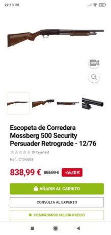 Vendo corredera nueva 
Dos cañones 
Uno de bala estriado de 59 cm
Otro cañón liso com polichokes intercambiables
Solo 90