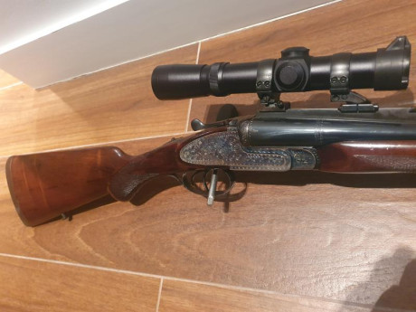 Rifle express paralelo A.M.R. en calibre 9,3x74R ( ideal para monterias por su gran poder de parada), 12