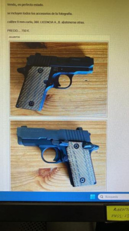 Hola, pistola guiada en A, en perfecto estado y se entrega con todo lo que se ve en las fotos. 
Precio 00
