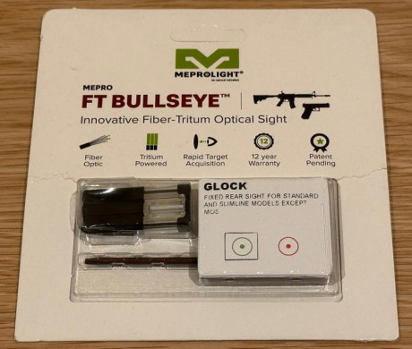 SE VENDE - MEPROLIGHT TRITIO GLOCK  - MEPRO FT BULLSEYE

Se vende mira de tritio para Glock, de la marca 00