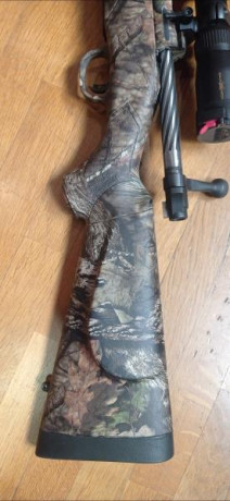 Vendo este Rifle de la marca Mossberg, modelo Patriot.
Cal. 3006.
Camuflaje boscoso completo por hidro 00